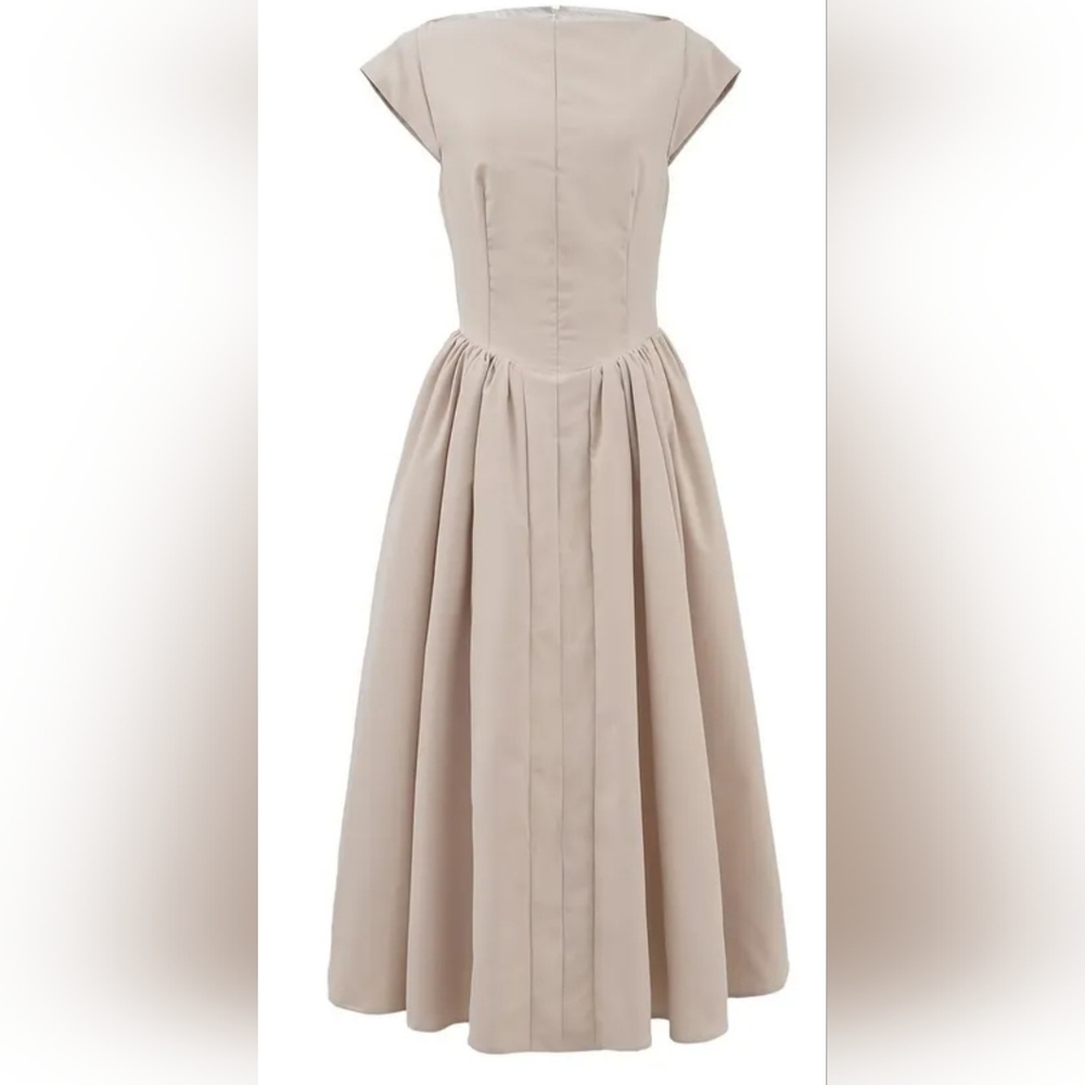 Elegant Cream Women's Dress